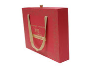 Ivory board Ribbon Handle Box Embossing and Debossing Finishing