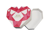 Gold Hot Stamping Lift Off Lid Box , FSC Paper Heart Shaped Box