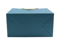 Blue Paper Bag For Shopping Embossing and Debossing Finishing