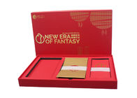 Cardboard Lift Off Lid Box Red Gold / Silver Hot Stamping Surface