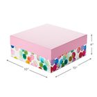 10" Square Watercolor Dots Packaging Gift Box Matte Lamination