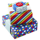 Die Cut Birthday 3 Pack Rigid Packaging Box Diagonal Striped