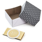4" Gray Geometric 2 Pack Rigid Packaging Box With Gold Bands