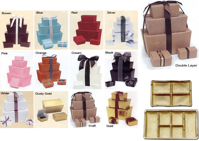 Double Ballotin Candy Boxes , Matt Lamination Art Paper Box Packaging