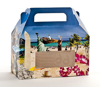 Horizontal Beach Design Window Candy Totes Candy Boxes Protective Varnish