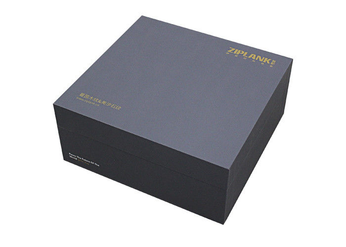 Black Corrugated Packaging Box With Hot Foil Stamping Matt Lamination