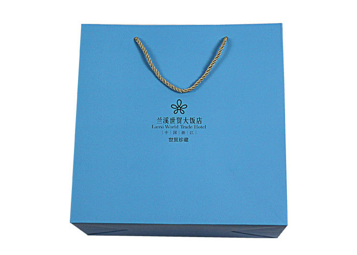 200g 250g Blue Paper Gift Bag Recyclable for Business and Shopping