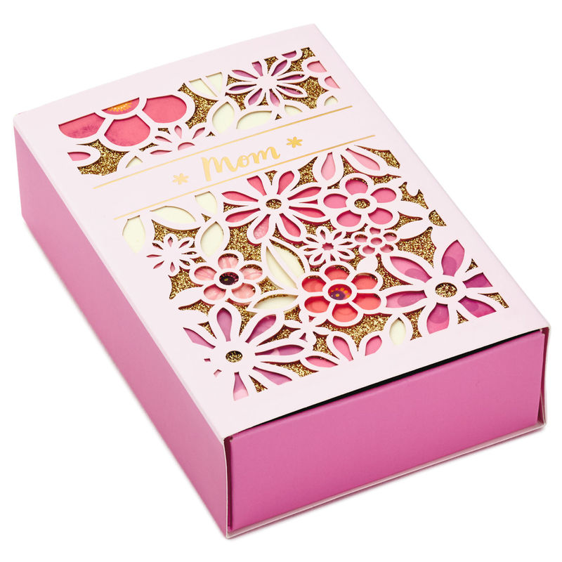 Floral Small Slide Open Cardboard Paper Box For Mother'S Day