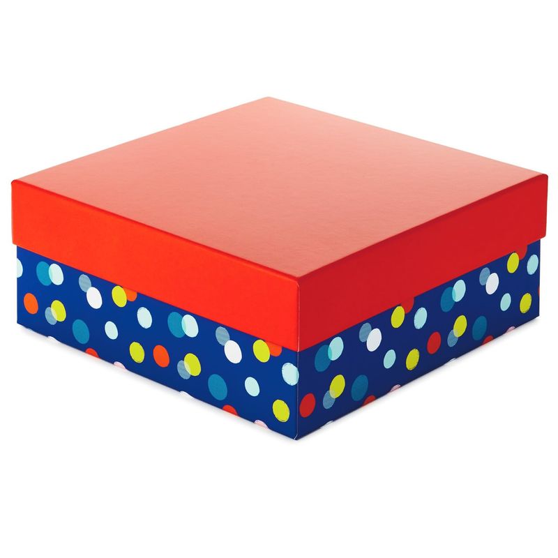 10" Square Multicolor Dots Package Gift Box logo Customized