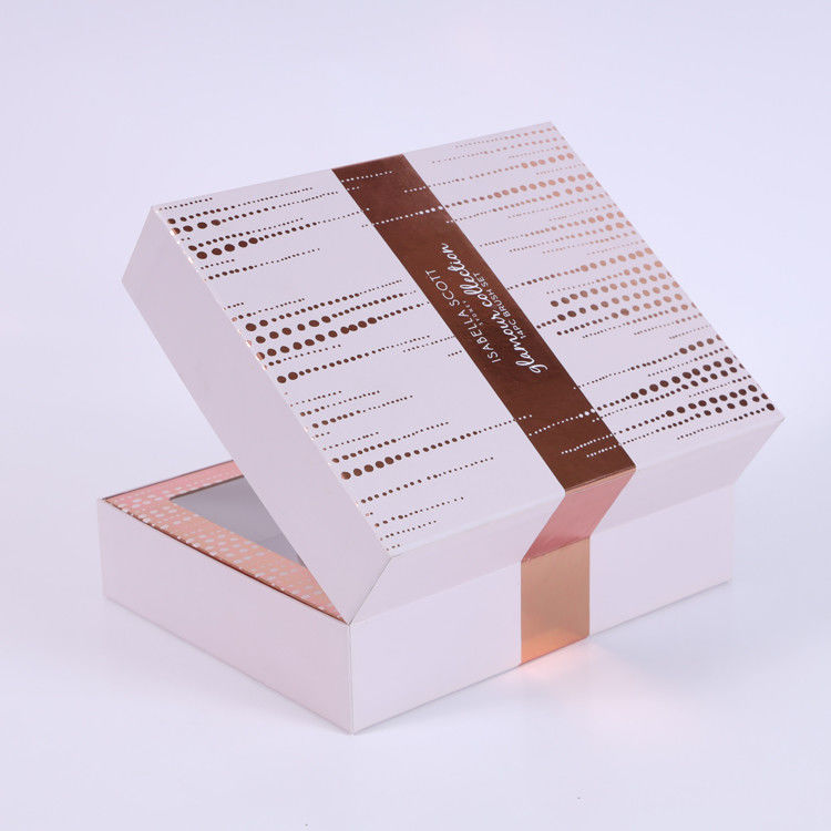 Transparent Rigid Packaging Box Matt Lamination With Ribbon