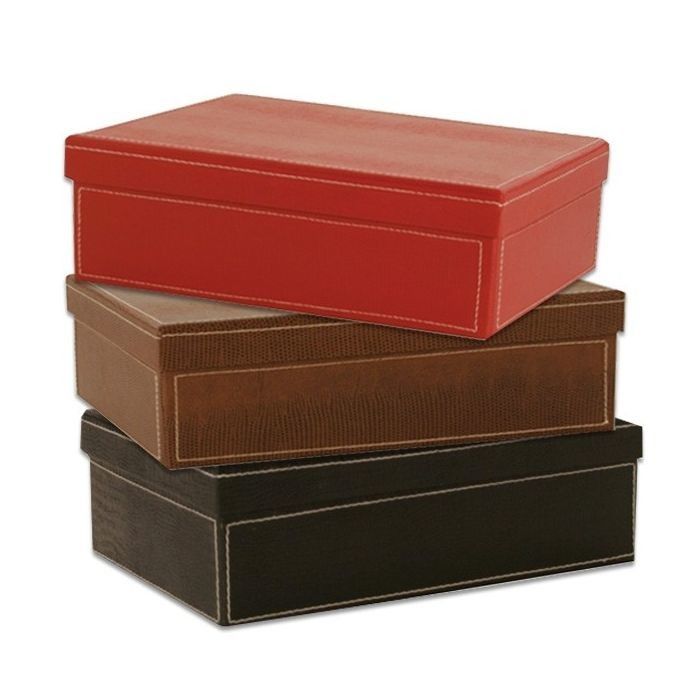 Faux Leather Candy Rigid Packaging Box UV Coating With Lids