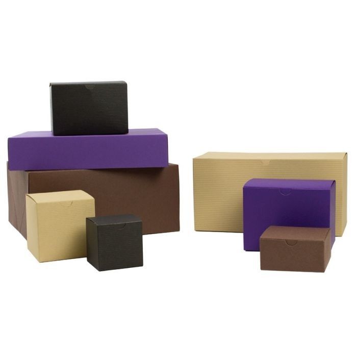 Rigid Matte Gift Boxes With Natural Kraft Interior Folding Top Tuck