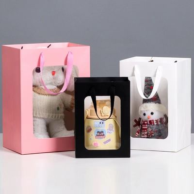 Varnishing Custom Printed Paper Bags Square Bottom Bags for clothing shoes