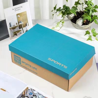 Custom Printed Shoe Box Paper Packaging Daur Ulang 4c Offset Printing