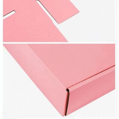 Pink Merah Corrugated Mailer Box Custom Printed Untuk Sepatu Pakaian