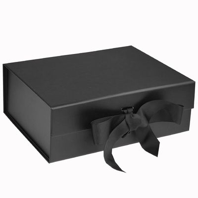 Caja de zapatos magnética negra de cartón de embalaje de lujo