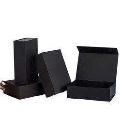 Scatola di scarpe nera magnetica cartacea con confezioni di lusso