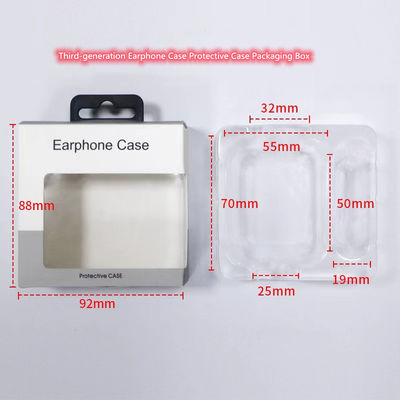 Boîte d'emballage personnalisée de forme différente avec un crochet pour les étuis d'airpod