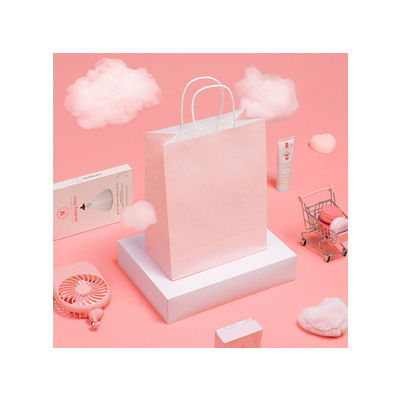 Offset-Druck Handwerk rosa Geschenktasche mit Handlänge Griff