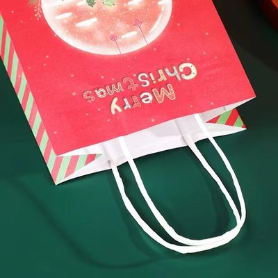 کوله های خرید کاغذی کریسمس لوکس کاغذ پوشیده برای هدیه تعطیلات
