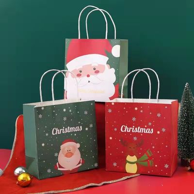 أوراق عيد الميلاد الفاخرة حقائب التسوق الورق المغطى للهدية العيد