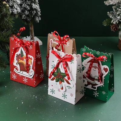 أوراق عيد الميلاد الفاخرة حقائب التسوق الورق المغطى للهدية العيد