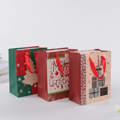 carta di Natale di lusso sacchetti da shopping carta rivestita per regalo di Natale