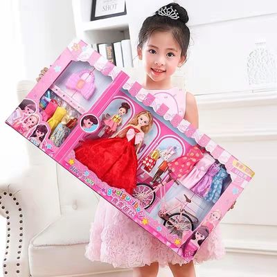 Caixa de embalagem de brinquedos de papelão dobrável, Caixas de envio de bonecas para crianças com janela de PVC