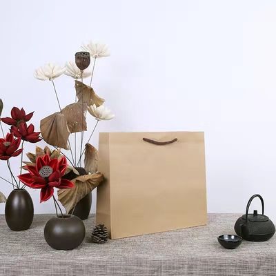 Artesanía marrón Bolsas de papel promocionales Top de cremallera para zapatos ropa