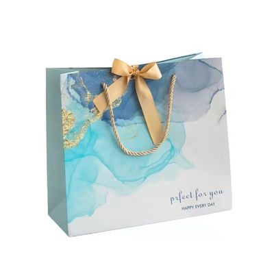 Coated Paper Custom Printed Gift Bags With Handle Offset printing