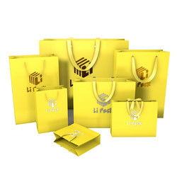 Coated Paper Custom Printed Gift Bags With Handle Offset printing