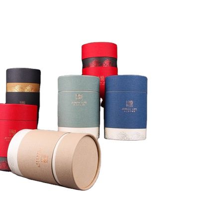 Caixa redonda de tubos de papel kraft, caixa de cilindros de papelão com revestimento UV