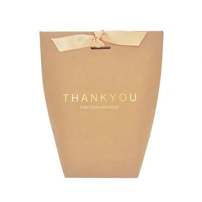 जन्मदिन बुटीक के लिए कस्टम मुद्रित धन्यवाद पेपर बैग सफेद