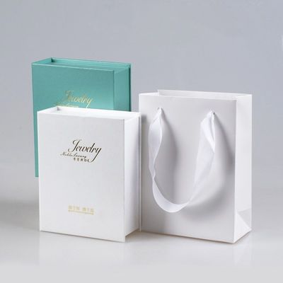 Glossy Lamination Rigid Packaging Box For Jewelry With Magnetic Closure