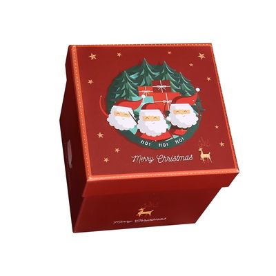 Özel baskı Noel süsü ambalaj kutuları Kapak ve taban kutusu ile geri dönüştürülebilir