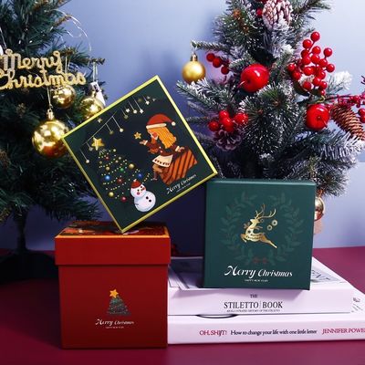 Custom Printing Christmas Ornament Packaging Box Daur Ulang Dengan Tutup Dan Base Box
