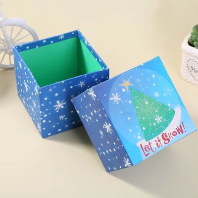 طباعة مخصصة أدوات عيد الميلاد صناديق التعبئة والتغليف قابلة لإعادة التدوير مع غطاء وصندوق القاعدة