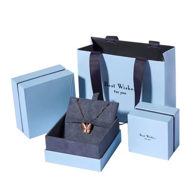 Pacco di presentazione elegante rettangolare per gioielli in cartone collane braccialetti anelli display scatole di imballaggio