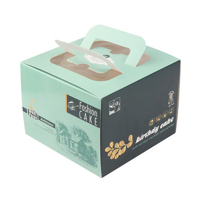 Caja de papel de cartón ecológico para contenedores de alimentos con carpetas de mango para mini cajas de pasteles